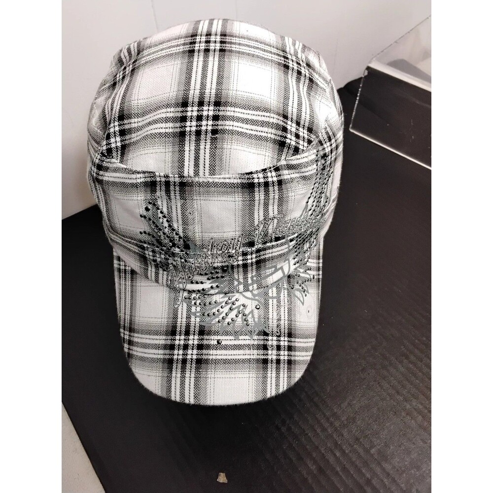 Plaid Black and White Women's Cap